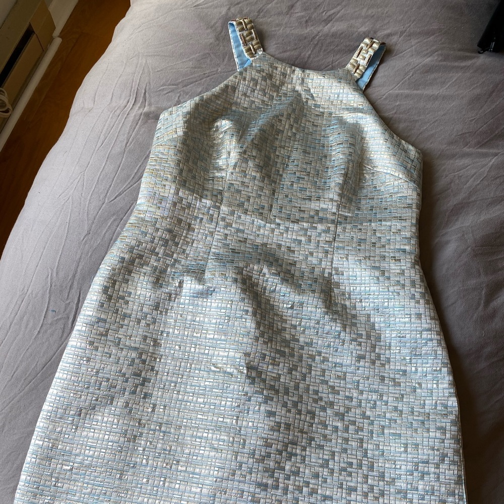 Aidan blue cocktail dress with pockets